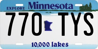 MN license plate 770TYS