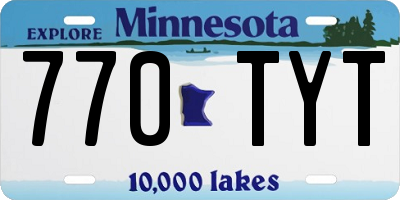 MN license plate 770TYT