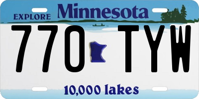 MN license plate 770TYW