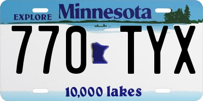 MN license plate 770TYX