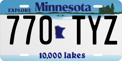 MN license plate 770TYZ