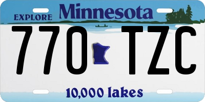 MN license plate 770TZC