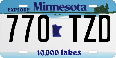 MN license plate 770TZD