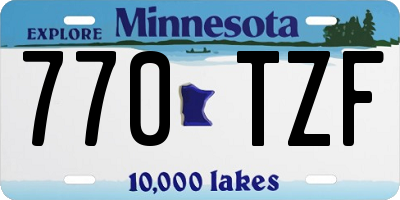 MN license plate 770TZF
