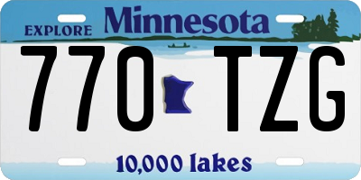 MN license plate 770TZG