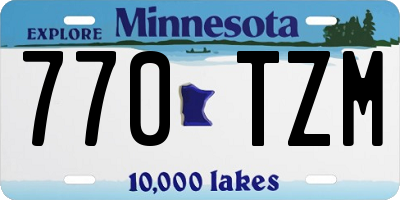 MN license plate 770TZM