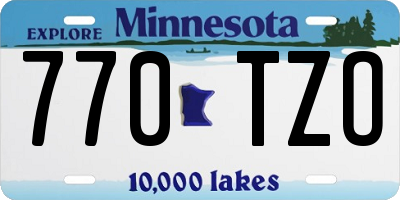MN license plate 770TZO