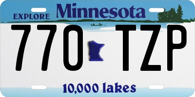 MN license plate 770TZP
