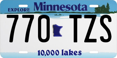 MN license plate 770TZS