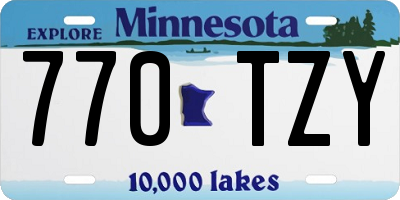 MN license plate 770TZY