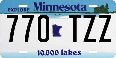 MN license plate 770TZZ