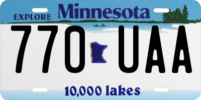 MN license plate 770UAA