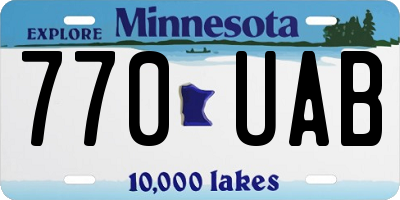MN license plate 770UAB