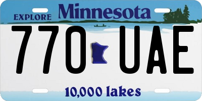 MN license plate 770UAE