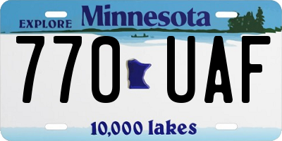 MN license plate 770UAF