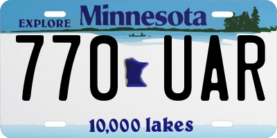 MN license plate 770UAR