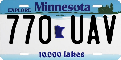 MN license plate 770UAV