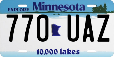 MN license plate 770UAZ