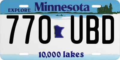 MN license plate 770UBD