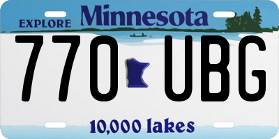 MN license plate 770UBG