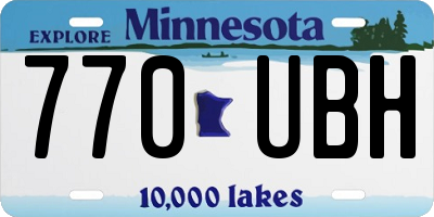 MN license plate 770UBH