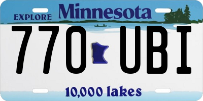 MN license plate 770UBI
