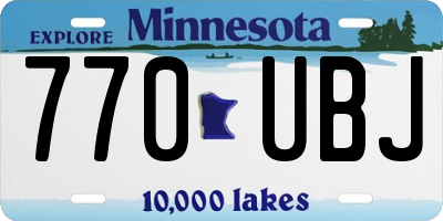 MN license plate 770UBJ