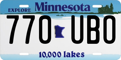 MN license plate 770UBO