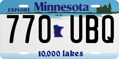 MN license plate 770UBQ