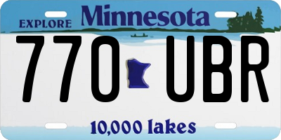 MN license plate 770UBR