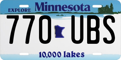 MN license plate 770UBS
