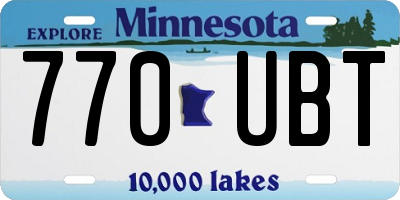 MN license plate 770UBT