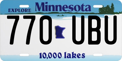 MN license plate 770UBU