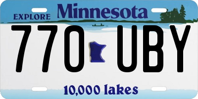 MN license plate 770UBY
