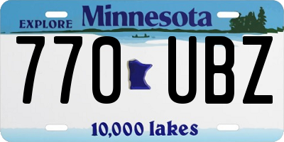 MN license plate 770UBZ