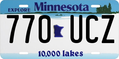 MN license plate 770UCZ