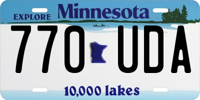 MN license plate 770UDA