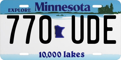 MN license plate 770UDE