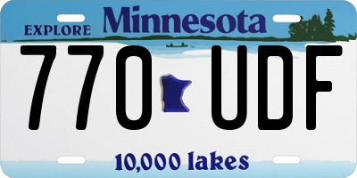 MN license plate 770UDF