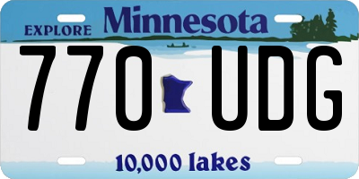 MN license plate 770UDG