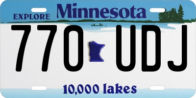 MN license plate 770UDJ
