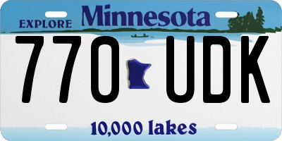 MN license plate 770UDK