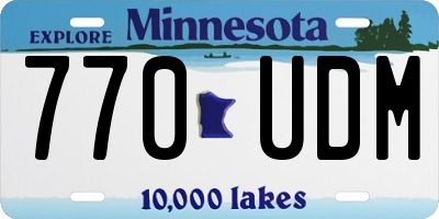 MN license plate 770UDM