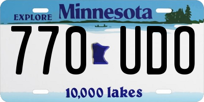 MN license plate 770UDO