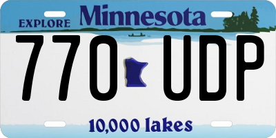 MN license plate 770UDP