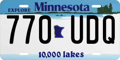 MN license plate 770UDQ