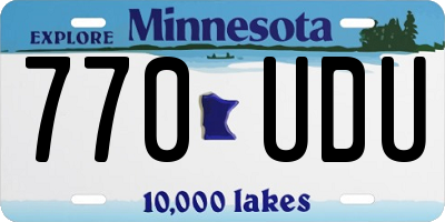 MN license plate 770UDU