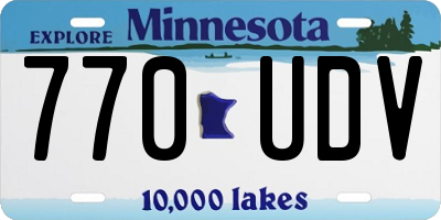 MN license plate 770UDV