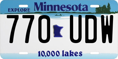 MN license plate 770UDW