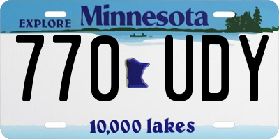 MN license plate 770UDY